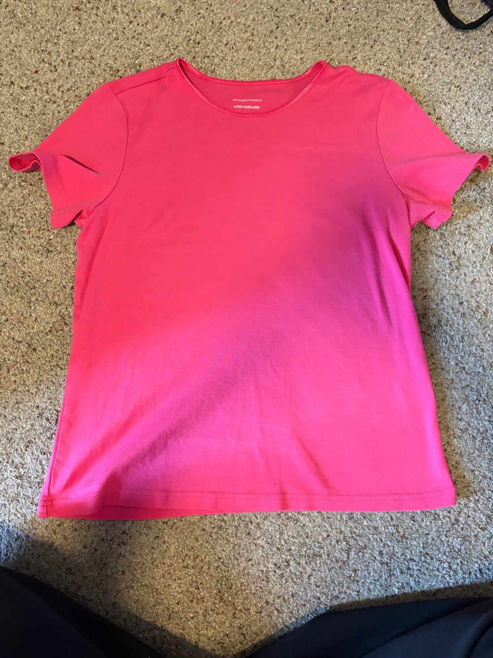 Christopher & Banks Hot Pink Short Sleeve Tee